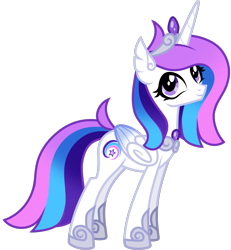 Size: 1639x1774 | Tagged: safe, artist:helenosprime, derpibooru import, oc, oc:etheria, alicorn, pony, alicorn oc, crown, female, horn, jewelry, mare, regalia, simple background, solo, transparent background, wings