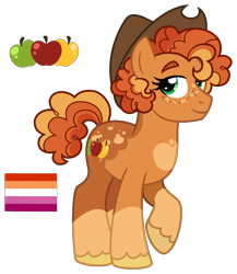 Size: 1724x1989 | Tagged: safe, artist:strawberry-spritz, derpibooru import, applejack, pony, alternate design, pride, pride flag, simple background, solo, transparent background