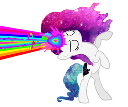 Size: 1280x1071 | Tagged: safe, artist:kiracatastic, derpibooru import, oc, oc only, pony, unicorn, blast, ethereal mane, eyelashes, eyes closed, horn, magic, magic beam, magic blast, rearing, simple background, solo, unicorn oc, white background