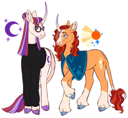 Size: 1280x1183 | Tagged: safe, artist:s0ftserve, derpibooru import, moondancer, sunburst, sunstone (g4 r63 sunburst), pony, rule 63, simple background, transparent background