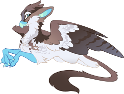 Size: 1037x786 | Tagged: safe, artist:hioshiru, derpibooru import, oc, oc:ablavis, griffon, beak, claws, female, griffon oc, leonine tail, simple background, solo, tail, transparent background, wings