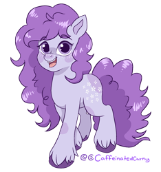 Size: 1284x1371 | Tagged: safe, artist:caffeinatedcarny, derpibooru import, blossom, g1, blushing, digital art, female, freckles, mare, simple background, solo, transparent background, unshorn fetlocks