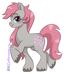 Size: 1324x1487 | Tagged: safe, artist:caffeinatedcarny, derpibooru import, snuzzle, earth pony, pony, g1, blushing, digital art, female, looking at you, mare, profile, side view, simple background, solo, transparent background, unshorn fetlocks