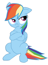 Size: 1189x1618 | Tagged: safe, artist:benpictures1, rainbow dash, pegasus, pony, annoyed, cute, dashabetes, female, folded forelegs, inkscape, mare, rainbow dash is not amused, raised eyebrow, simple background, solo, transparent background, vector