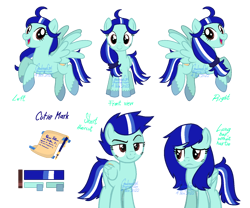 Size: 1500x1250 | Tagged: safe, artist:goodmangirl, artist:whippingcrram, derpibooru import, oc, oc only, oc:pristine azure, pegasus, pony, reference sheet, simple background, transparent background