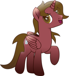 Size: 6011x6649 | Tagged: safe, artist:lincolnbrewsterfan, derpibooru exclusive, derpibooru import, oc, oc:eragor, alicorn, rainbow roadtrip, .svg available, 2023 community collab, :d, alicorn oc, brown eyes, brown mane, brown tail, crown, folded wings, happy, highlights, horn, inkscape, jewelry, looking at you, male, male alicorn oc, movie accurate, open mouth, open smile, raised hoof, raised leg, regalia, simple background, smiling, smiling at you, stallion, stallion oc, svg, tail, transparent background, vector, wings