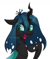 Size: 1540x1811 | Tagged: safe, artist:handgunboi, derpibooru import, queen chrysalis, changeling, changeling queen, cute, cutealis, female, simple background, solo, white background