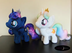 Size: 1280x933 | Tagged: safe, artist:purplenebulastudios, derpibooru import, princess celestia, princess luna, pony, cewestia, female, filly, foal, irl, photo, plushie, woona, younger