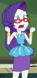 Size: 474x984 | Tagged: safe, derpibooru import, screencap, rarity, better together, equestria girls, happily ever after party, cropped, glasses, rarity peplum dress, solo