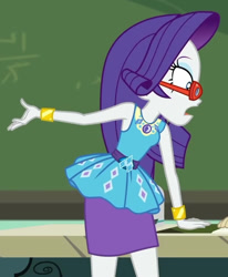 Size: 713x865 | Tagged: safe, derpibooru import, screencap, rarity, better together, equestria girls, happily ever after party, cropped, glasses, rarity peplum dress, solo