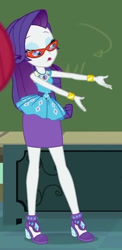 Size: 394x808 | Tagged: safe, derpibooru import, screencap, rarity, better together, equestria girls, happily ever after party, cropped, glasses, rarity peplum dress, solo