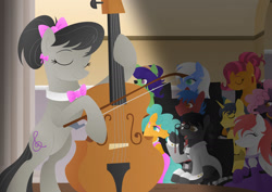 Size: 1280x906 | Tagged: safe, artist:lavenderrain24, derpibooru import, octavia melody, earth pony, pony, cello, female, hoof hold, musical instrument