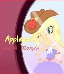 Size: 2835x3260 | Tagged: safe, derpibooru import, applejack, human, eqg summertime shorts, equestria girls, make up shake up, album, album cover, background human, boots, clothes, fefe dobson, night, party, shoes, singer, single, skirt, solo, this is our big night