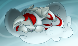 Size: 2500x1500 | Tagged: safe, artist:starcasteclipse, derpibooru import, oc, oc only, pegasus, cloud, eyes closed, female, mare, sleeping, solo