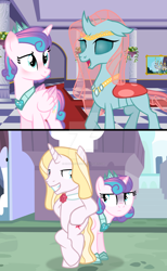 Size: 1280x2081 | Tagged: safe, artist:hate-love12, derpibooru import, ocellus, princess flurry heart, oc, oc:rosé red, alicorn, changedling, changeling, pony, unicorn, base used, female, male, mare, older, older flurry heart, older ocellus, stallion