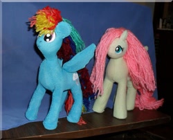 Size: 1280x1033 | Tagged: safe, artist:tielgar, derpibooru import, fluttershy, rainbow dash, pegasus, duo, female, irl, photo, plushie