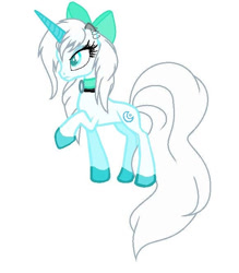 Size: 580x661 | Tagged: safe, artist:nidyafallen, derpibooru import, oc, oc only, pony, unicorn, bow, colored hooves, female, hair bow, horn, mare, raised hoof, raised leg, simple background, solo, unicorn oc, white background