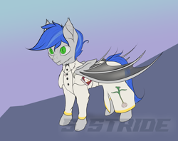 Size: 5978x4735 | Tagged: safe, artist:shade stride, derpibooru import, oc, oc:shade stride, bat pony, pony, bat pony oc, bat wings, book, clothes, costume, halloween, halloween costume, priest, solo, standing, the garlic bible, wings