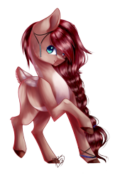 Size: 1119x1658 | Tagged: safe, artist:prettyshinegp, derpibooru import, oc, oc only, earth pony, pony, braid, colored hooves, earth pony oc, raised hoof, raised leg, signature, simple background, solo, transparent background