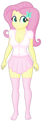 Size: 1890x5400 | Tagged: safe, derpibooru import, edit, editor:ah96, fluttershy, equestria girls, breast edit, breasts, cleavage, clothes, female, hootershy, looking at you, ms paint, shading, simple background, solo, transparent background