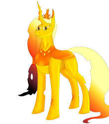 Size: 1500x1706 | Tagged: safe, artist:silverfan, derpibooru import, oc, oc only, changeling, changeling queen, changeling queen oc, female, goldling, mare, simple background, solo, transparent background