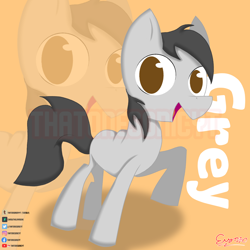 Size: 1280x1280 | Tagged: safe, artist:thatonebronytwt, derpibooru import, oc, oc only, earth pony, art, ibispaint x, orange background, simple background, solo, watermark, zoom layer