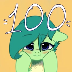 Size: 2067x2067 | Tagged: safe, artist:kaylemi, derpibooru import, oc, oc only, oc:kaylemi, earth pony, pony, blushing, earth pony oc, female, simple background, solo