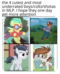 Size: 1126x1382 | Tagged: safe, danny williams, pickle barrel, pipsqueak, rumble, earth pony, human, pegasus, friendship is magic, my little pony 'n friends, colt, cute, discussion, male