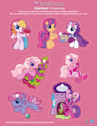 Size: 540x698 | Tagged: safe, derpibooru import, cheerilee (g3), pinkie pie (g3), scootaloo (g3), starsong, sweetie belle (g3), toola roola, earth pony, pegasus, unicorn, g3, g3.5, twinkle wish adventure, bipedal, box, christmas, christmas stocking, christmas tree, clothes, cookie, female, filly, fireplace, flying, foal, food, holiday, mare, ornament, ornaments, oven mitts, paintbrush, painting, pigtails, ponytail, present, socks, standing, tree