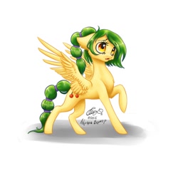 Size: 1024x1024 | Tagged: safe, artist:avroras_world, derpibooru import, oc, oc only, pegasus, pony, pegasus oc, raised hoof, raised leg, signature, simple background, solo, white background, wings, worried