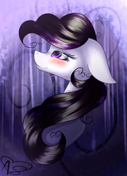 Size: 1205x1660 | Tagged: safe, artist:aquasky987, derpibooru import, oc, oc only, earth pony, pony, abstract background, blushing, bust, earth pony oc, female, mare, smiling, solo