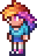 Size: 128x192 | Tagged: artist needed, safe, derpibooru import, rainbow dash, human, clothes, humanized, party girl, pixel art, pony reference, shirt, shoes, simple background, skirt, sneakers, socks, solo, sprite, t-shirt, terraria, white background