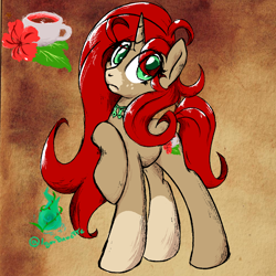 Size: 1000x1000 | Tagged: safe, artist:igorbanette, derpibooru import, oc, pony, unicorn, flower, solo