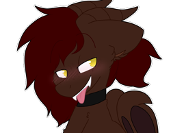 Size: 900x700 | Tagged: safe, artist:puppie, derpibooru import, oc, oc only, oc:whiskey dreams, demon, demon pony, pony, simple background, solo, tongue, tongue out, transparent background