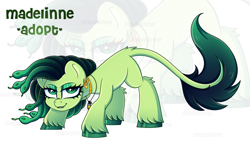 Size: 4276x2480 | Tagged: safe, artist:madelinne, derpibooru import, oc, oc only, medusa, pony, adoptable, adoptable open, green eyes, jewelry, leonine tail, simple background, tail, zoom layer