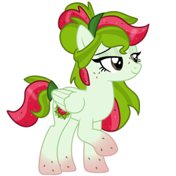 Size: 4096x4096 | Tagged: safe, artist:emperor-anri, artist:lannielona, derpibooru import, oc, oc only, oc:watermelana, pegasus, pony, absurd resolution, base used, female, folded wings, freckles, gradient hooves, mare, pegasus oc, simple background, smiling, solo, transparent background, wings