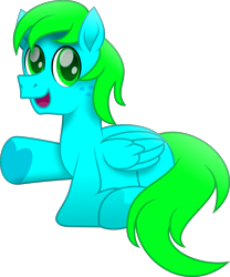 Size: 5305x6379 | Tagged: safe, artist:lincolnbrewsterfan, derpibooru exclusive, derpibooru import, oc, oc only, oc:blu deucee, pegasus, pony, .svg available, 2023 community collab, :d, absurd resolution, adorable face, blue, cute, cute face, cute smile, derpibooru community collaboration, folded wings, freckles, green, green eyes, green mane, green tail, happy, heart, heart hoof, highlights, inkscape, kneeling, looking at you, lying down, male, movie accurate, no base, ocbetes, open mouth, open smile, pegasus oc, ponyloaf, prone, shading, simple background, smiling, smiling at you, solo, stallion, stallion oc, svg, tail, tongue, tongue out, transparent background, underhoof, vector, waving, wings