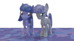 Size: 1920x1080 | Tagged: safe, artist:the luna fan, derpibooru import, maud pie, oc, oc:cosmia nebula, crystal pony, pony, the crystalling, 3d, blender, blender cycles, crystal empire, crystallized, simple background, smiling, the crystal empire 10th anniversary, transparent background