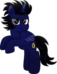 Size: 2955x3858 | Tagged: safe, artist:lincolnbrewsterfan, derpibooru exclusive, derpibooru import, oc, oc only, oc:astral shine, alicorn, .svg available, 2023 community collab, alicorn oc, bipedal, bipedal leaning, black mane, black tail, blue, brown eyes, colored eyebrows, colored wings, colored wingtips, dark blue, derpibooru community collaboration, eclipse, eyebrows, folded wings, highlights, horn, inkscape, leaning, lidded eyes, looking at you, male, male alicorn oc, moon, movie accurate, no base, raised hoof, raised leg, rearing, shading, simple background, smiling, smiling at you, stallion, stallion oc, standing, sun, svg, tail, transparent background, two toned wings, vector, wings