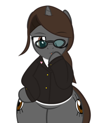 Size: 5044x6155 | Tagged: safe, alternate version, artist:mlpmvguy, derpibooru exclusive, derpibooru import, oc, oc only, oc:sonata, pony, unicorn, :p, absurd resolution, bipedal, both cutie marks, chubby, clothes, cute, elements of justice, female, frown, glasses, hind legs, mare, simple background, smiling, solo, suit, the ass was fat, tongue, tongue out, transparent background, turnabout storm, wide hips