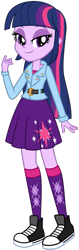 Size: 317x1000 | Tagged: safe, artist:emeraldblast63, derpibooru import, twilight sparkle, human, equestria girls, clothes, converse, female, long socks, shoes, simple background, skirt, solo, transparent background