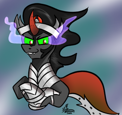 Size: 989x935 | Tagged: safe, artist:whirlwindflux, derpibooru import, king sombra, pony, unicorn, male, solo, stallion, the crystal empire 10th anniversary