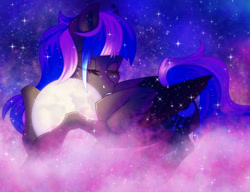 Size: 1280x982 | Tagged: safe, artist:sadelinav, derpibooru import, oc, oc only, pegasus, pony, moon, not luna, solo, tangible heavenly object