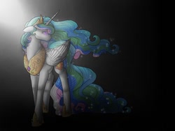 Size: 512x384 | Tagged: safe, artist:binibean, derpibooru import, princess celestia, alicorn, pony, female, solo