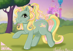 Size: 5787x4092 | Tagged: safe, artist:katarablankart, derpibooru import, oc, oc only, oc:cheeseberry bloom, earth pony, pony, g3, earth pony oc, female, solo