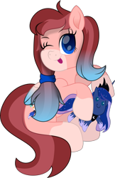 Size: 6798x10476 | Tagged: safe, artist:lincolnbrewsterfan, derpibooru exclusive, derpibooru import, princess luna, oc, oc only, oc:rose scribbles, alicorn, pegasus, pony, ;p, absurd resolution, adorable face, blue eyes, clothes, coat markings, colored eyebrows, colored wings, colored wingtips, crown, cute, cute face, cute smile, eyebrows, facial markings, folded wings, gradient mane, gradient wings, hair tie, happy, inkscape, jewelry, looking at you, mealy mouth (coat marking), mlem, movie accurate, no base, ocbetes, one eye closed, open mouth, open smile, paintbrush, pegasus oc, pencil, plushie, princess celestia's cutie mark, princess luna's cutie mark, regalia, shoes, silly, simple background, smiling, smiling at you, socks (coat marking), solo, striped mane, striped tail, tail, tongue, tongue out, transparent background, two toned mane, two toned tail, vector, wings, wink, winking at you