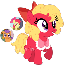 Size: 2008x2048 | Tagged: safe, artist:interstellar-quartz, derpibooru import, apple bloom, tender taps, oc, earth pony, pony, bow, female, filly, foal, hair bow, oc focus, offspring, parent:apple bloom, parent:tender taps, parents:tenderbloom, simple background, solo focus, transparent background
