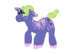 Size: 1609x1209 | Tagged: safe, artist:tigerbeetle, derpibooru import, oc, oc only, oc:crystal phoney, earth pony, pony, coat markings, crystal, cutie mark, eyebrows, freckles, phone, png, simple background, solo, spots, tooth gap, transparent background, unshorn fetlocks