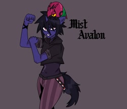 Size: 2048x1749 | Tagged: safe, artist:sleepymist, derpibooru import, oc, oc:mist avalon, anthro, unicorn, emo, goth, pokémon