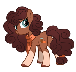 Size: 1067x1013 | Tagged: safe, artist:pgthehomicidalmaniac, derpibooru import, oc, oc only, oc:maple pumpkin, earth pony, pony, base used, clothes, scarf, simple background, solo, striped scarf, transparent background